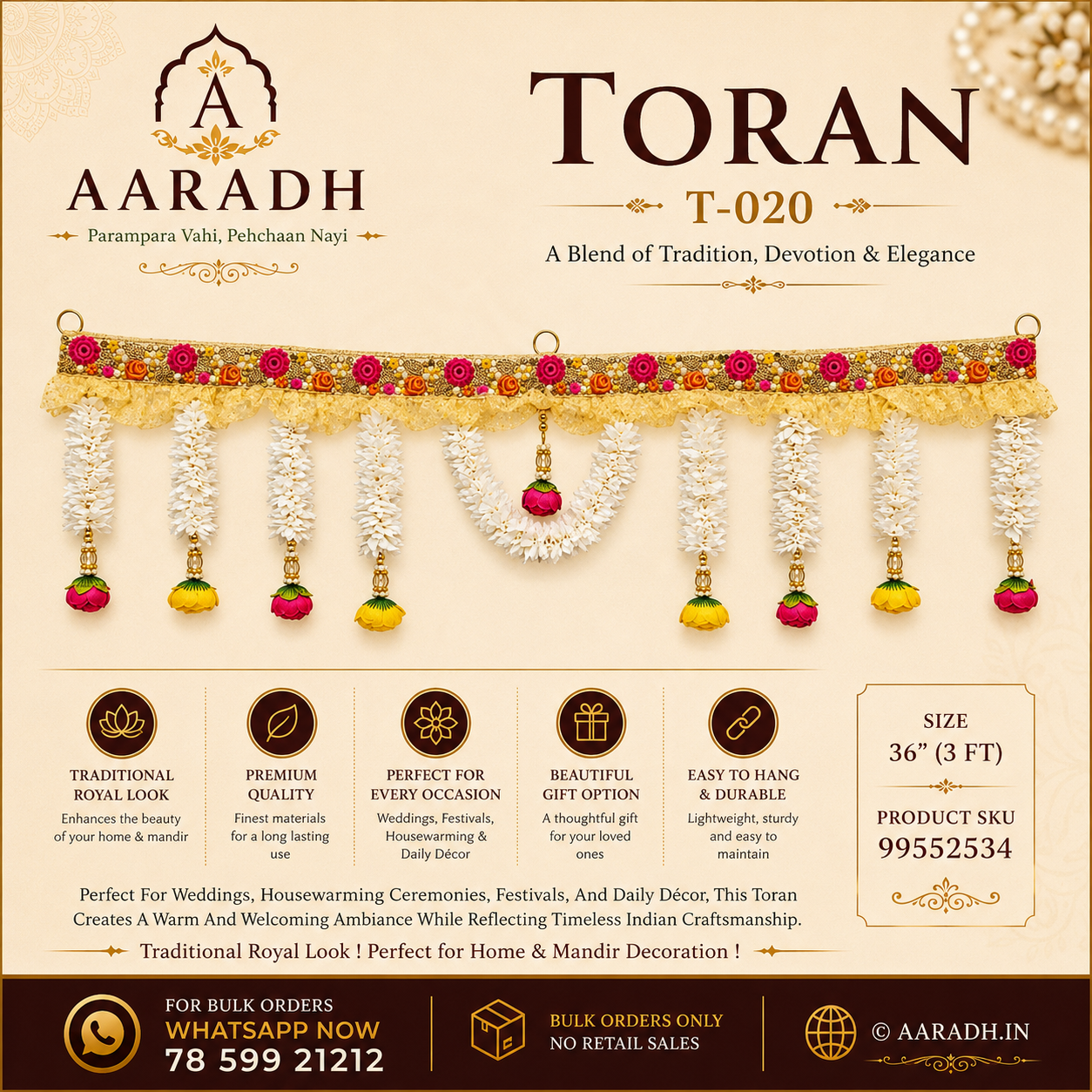 Aaradh Premium Decorative Toran – T-002