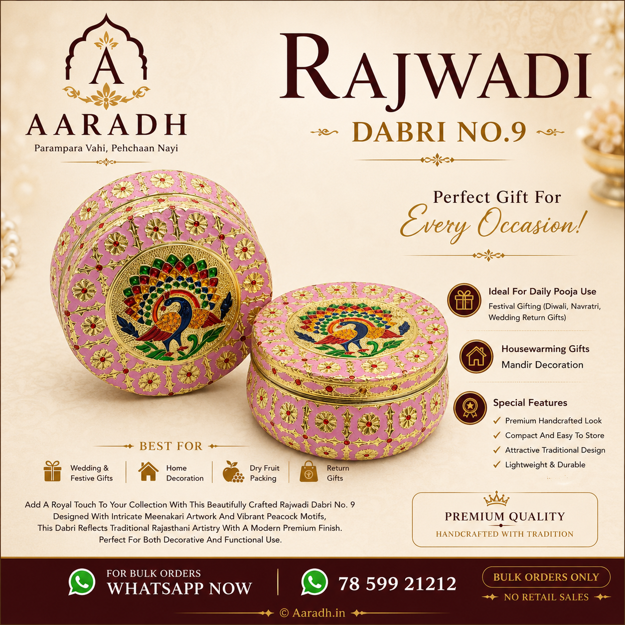 Aaradh Rajwadi Meenakari Dabri No. 9
