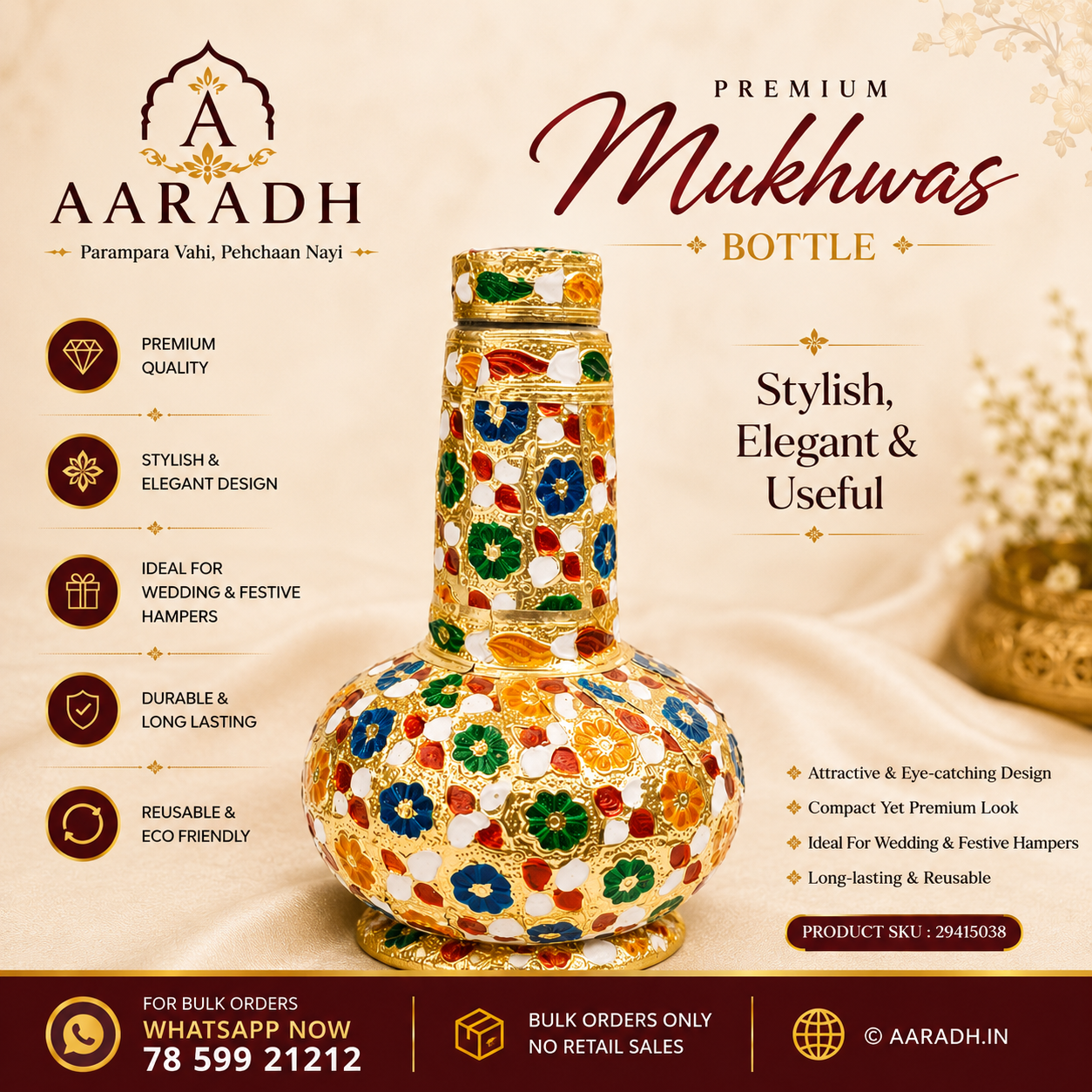 Aaradh Premium Meenakari Mukhwas Bottle